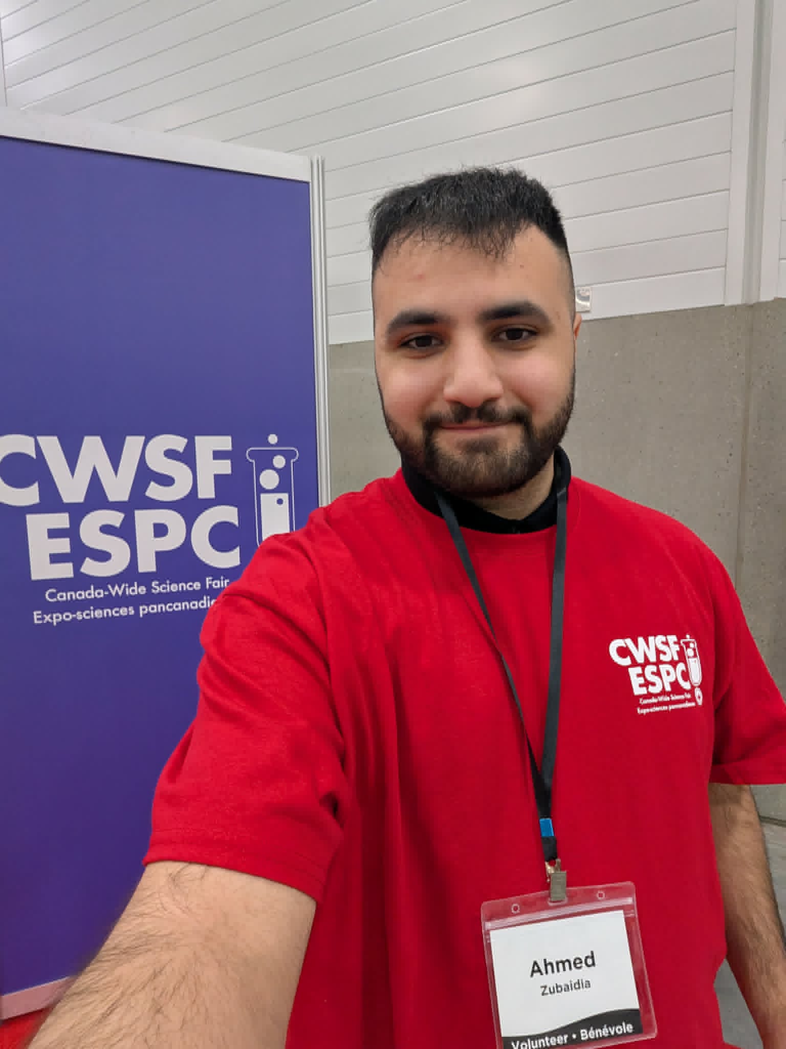 Volunteering at the Canada-Wide Science Fair in Edmonton, Alberta, May 2026.